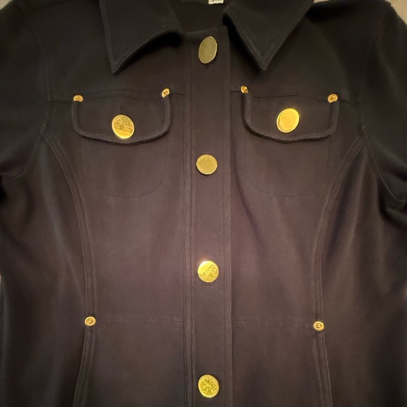 Saks Fifth Avenue Navy/Gold Button Lightweight Jacket Size 10 MSRP $198 - Picture 7 of 9